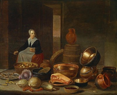 Kitchen Interior with Maid by Floris Gerritsz van Schooten